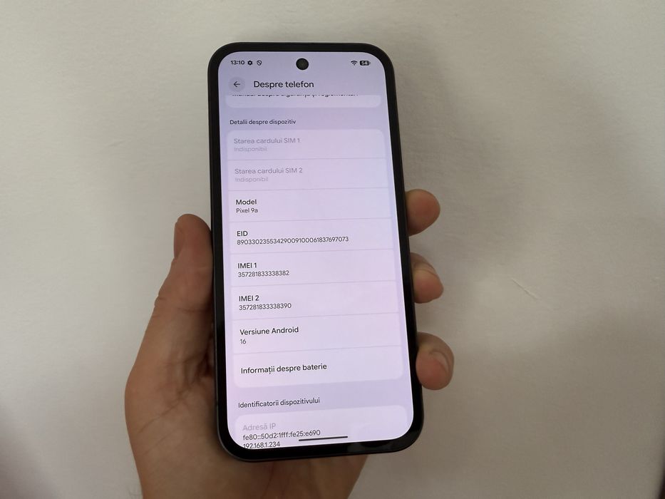 Google Pixel 9A, 128 gb, 8 gb ram, 5g, Obsidian