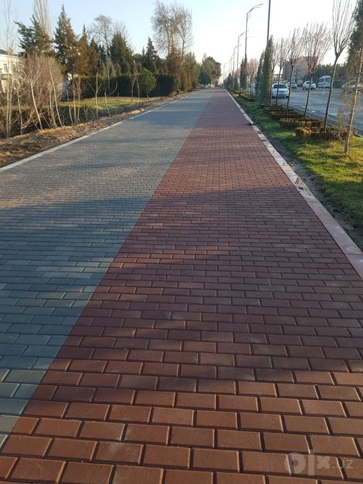 Тротуарная плитка, брусчатка, бордюры, лотки,.