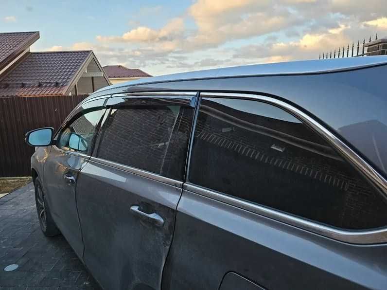Ветровики с хромом для Toyota Highlander (2014-)