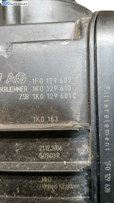 Carcasa Filtru Aer Volkswagen Golf 5 2.0 SDI 2004 - 2008 Cod 1F0129607 1K0129610 1K0129601C [M9856]