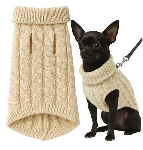 Топла мека дреха за куче тип пуловер