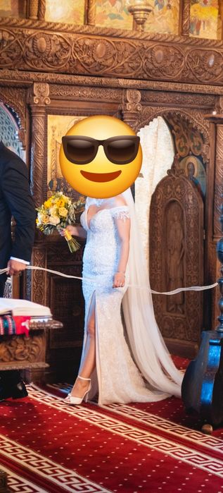 Rochie mireasa cu trena detasabila