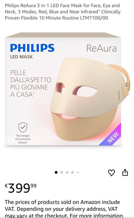 Masca cosmetica Philips ReAura LED, model 2026, INOVATIE, transport inclus