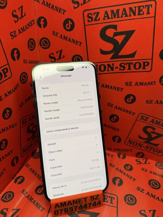 Iphone 15 Plus 128Gb / 100% Baterie Schimbata Amanet SZ 176