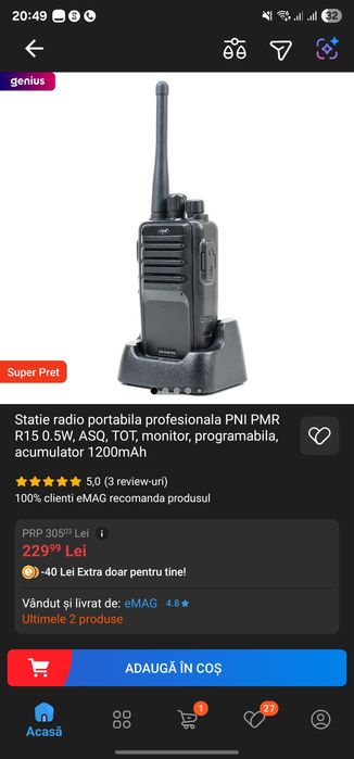 10 statii radio portabile, profesionale PNI PMR R15
