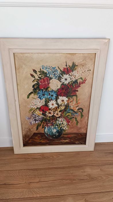 Картина "Цветя" - масло върху платно - SAMOC  - 85/64см