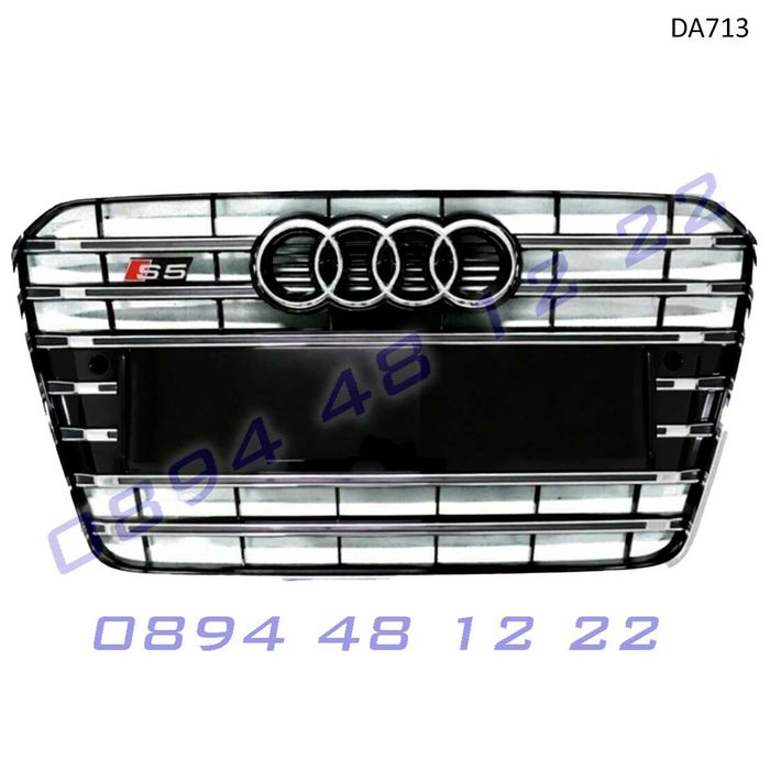 Предна S5 Sline решетка за Audi A5 13-15 сив хром грил броня ауди а5