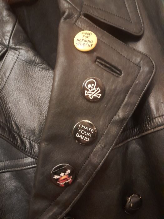 Haina lunga vintage din piele naturala, moto/rock