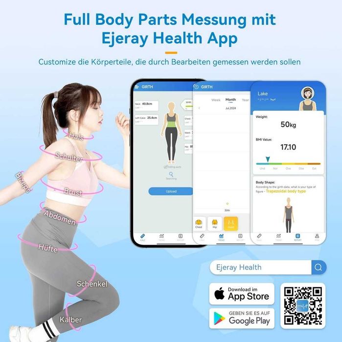 Bandă de măsurare inteligentă pentru corp,