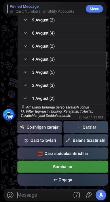 Telegram bot xizmatlari