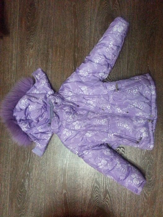 Комбинезон зимний детский с курткой на девочку