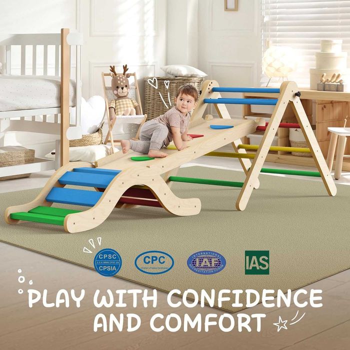 Монтесори комплект Триъгълник на Пиклер пързалка рампа люлка 3 модула