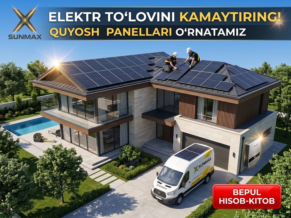 Quyosh paneli o‘rnatish xizmati | Sunmax