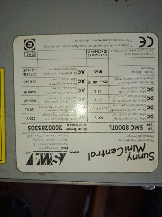 Invertor SMA 8 kw momofazat