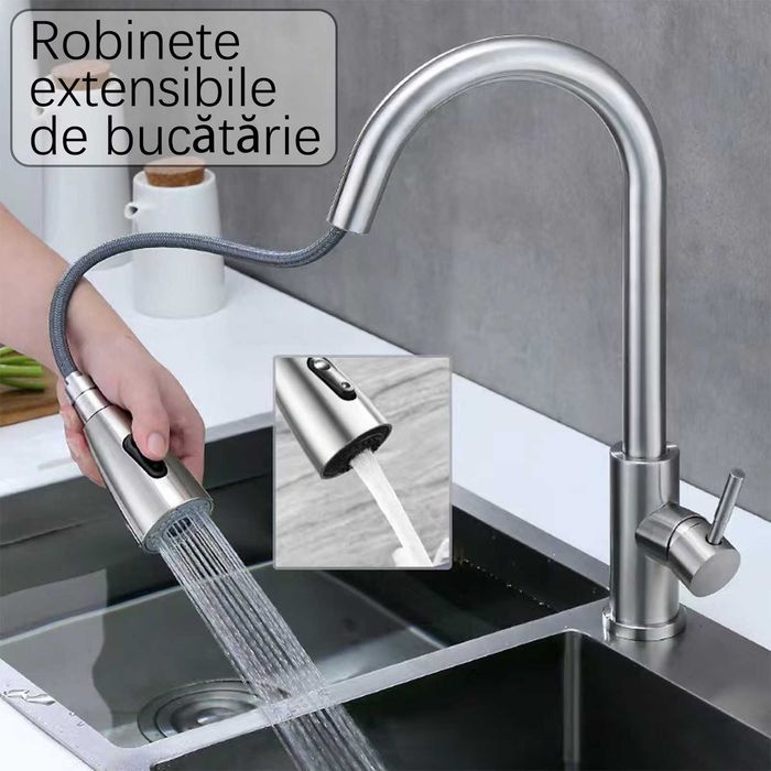 Vand baterie de chiuveta argintie