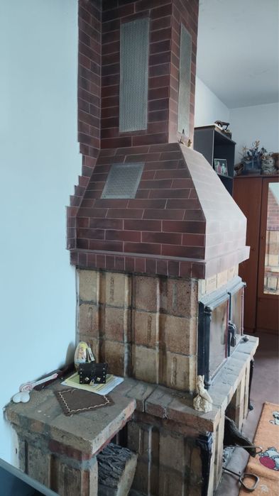 Șemineu rustic cărămidă / geamuri termorezistente Germania