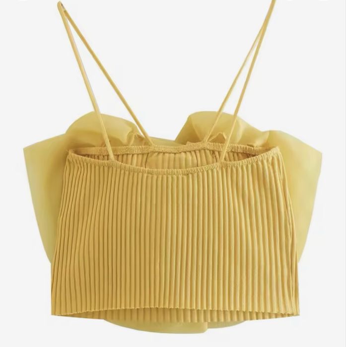 Top organza, floare, galben, xs-s