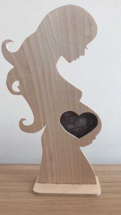 Дървена рамка за снимка от ехограф. #Бременни