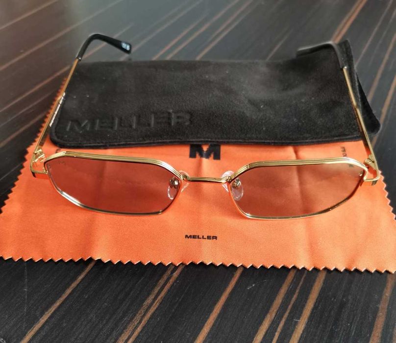Meller Idir Unisex Слънчеви Очилa със Златна Метална Рамка и Сини Поляризирани Стъкла I-GOLDBLUE