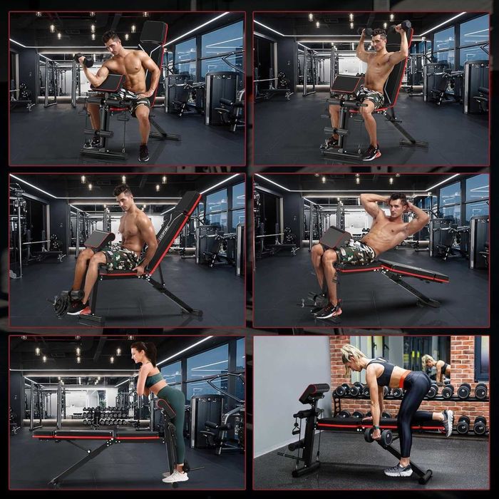 Регулируема лежанка за домашен фитнес, сгъваема, до 320 кг