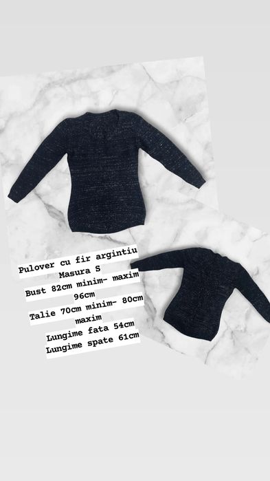 Pulover negru cu fir argintiu pret 20 lei