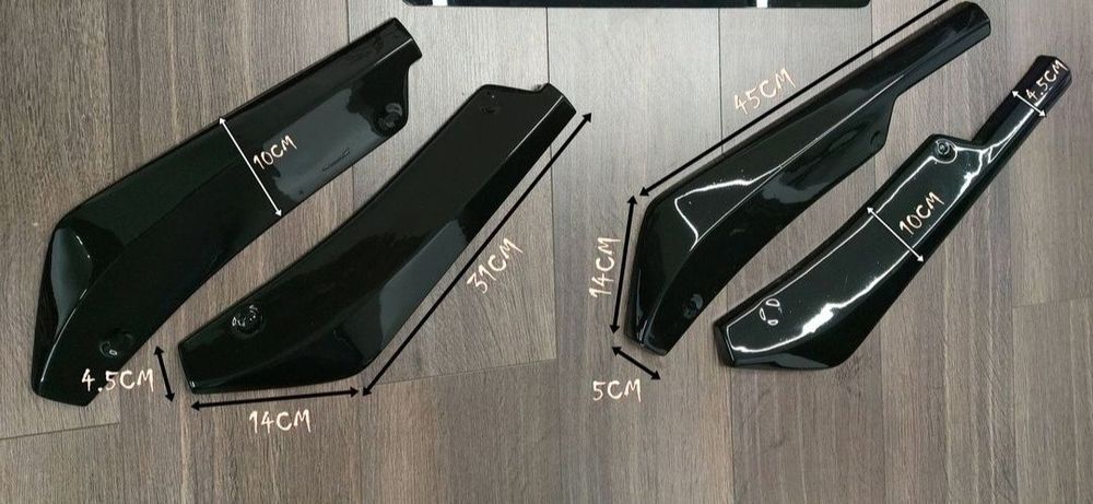 Extensii Colțare Lip Bara Spate Audi A3 8V Sedan & Break Negru Lucios