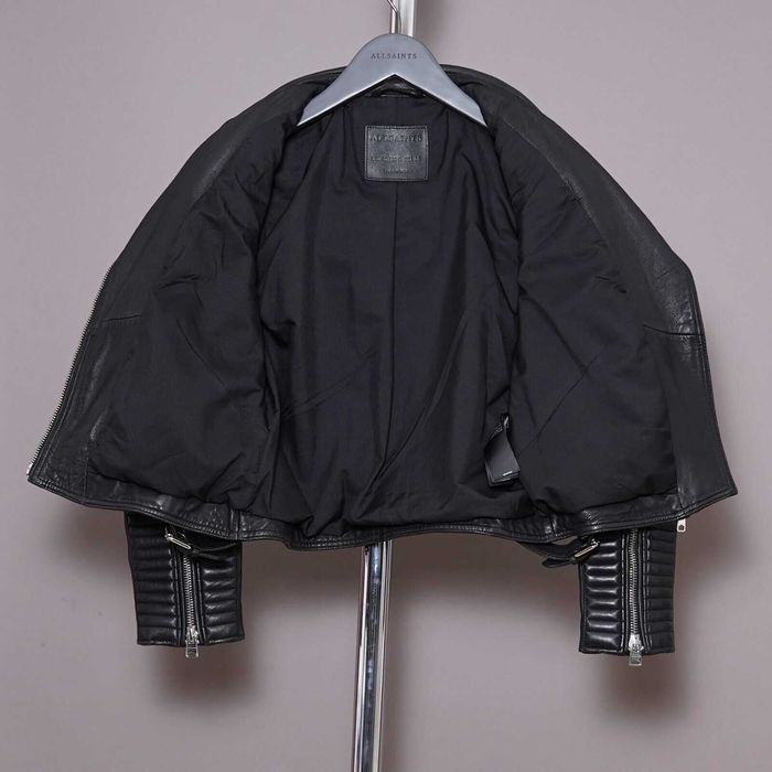 AllSaints Estella Дамско Кожено яке Агнешка Кожа Черно Small UK 8