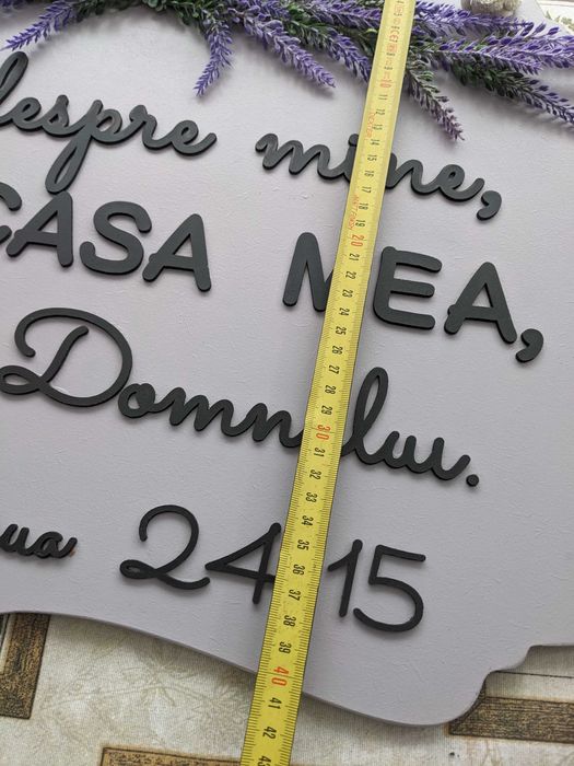 Tablou verset din Biblie 60/40 Lavanda - Cat despre mine eu