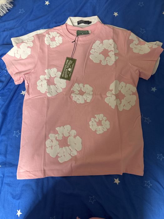 Tricou denim tears roz plata la curier