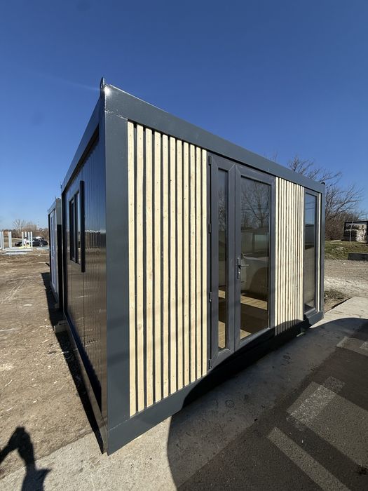 ‼️ Vand containere modulare tip vitrina cu riflaj din lemn ‼️
