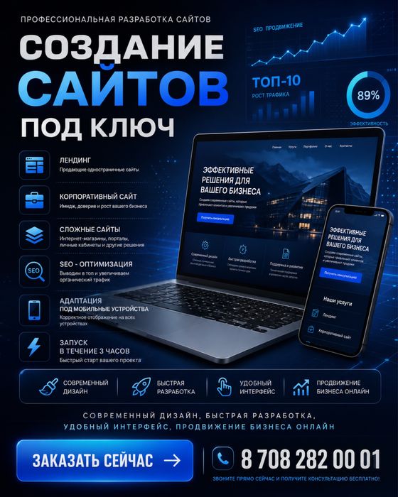 Сайт под ключ 15000 тг