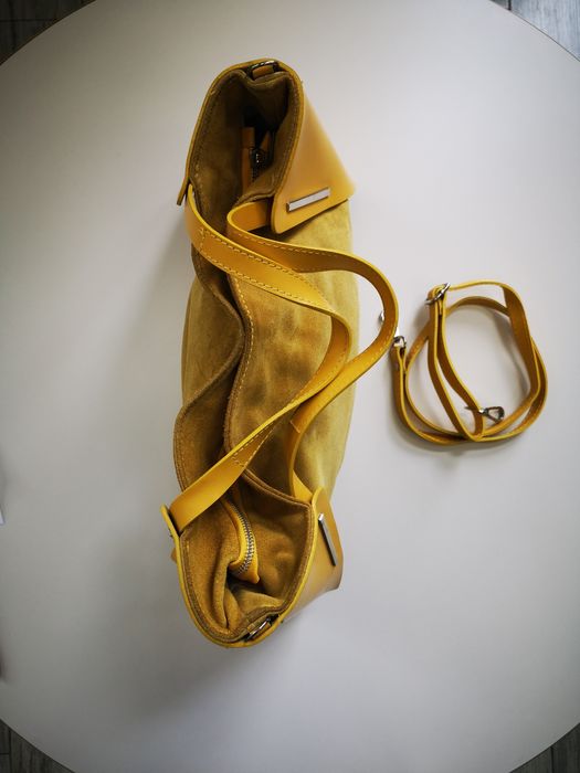 Чанта естествен велур