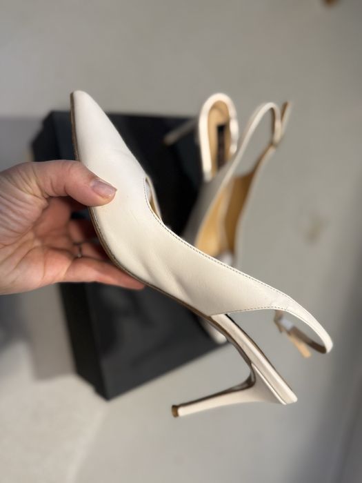 Pantofi Musette albi, piele, 40