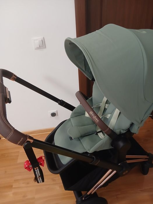 Cărucior Cybex e-Priam 4 în 1  Green Leaf – Stare Excelentă / Ca Nou