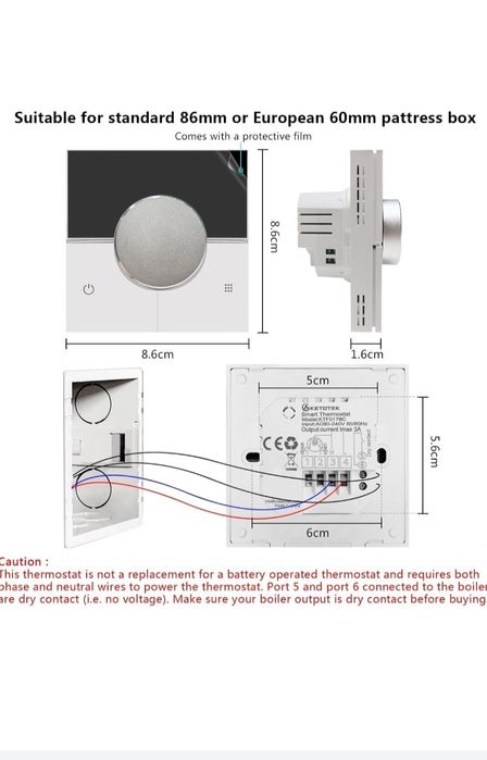 Termostat KETOTEK 3A centrala/încălzire prin pardoseală