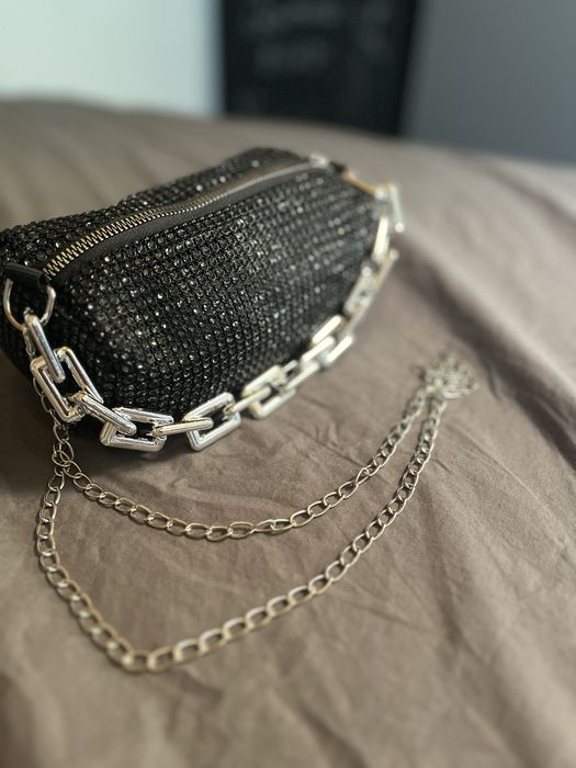 Мини пайетена чанта