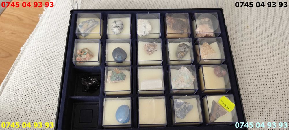 pietre semipretioase 15 buc colectia Deagostini cu cutie