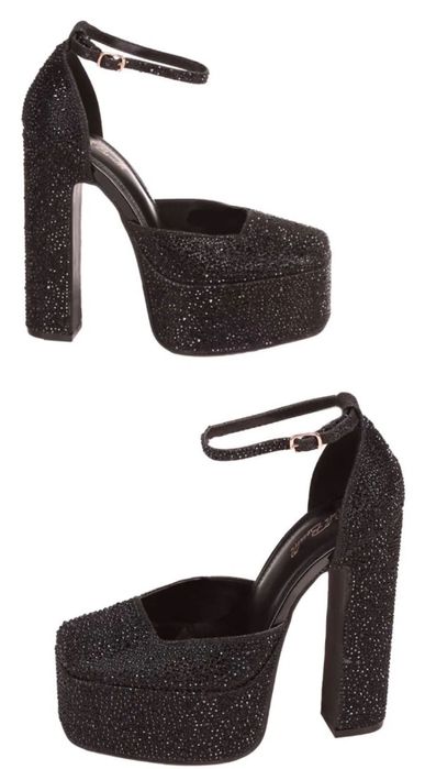 Елегантни обувки на висок ток с камъни