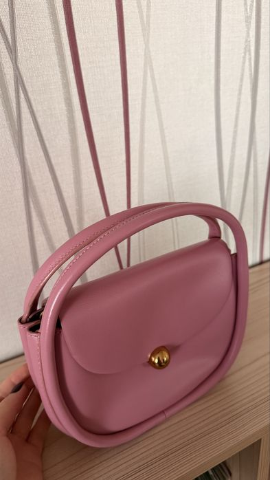 Сумка розовая кожа