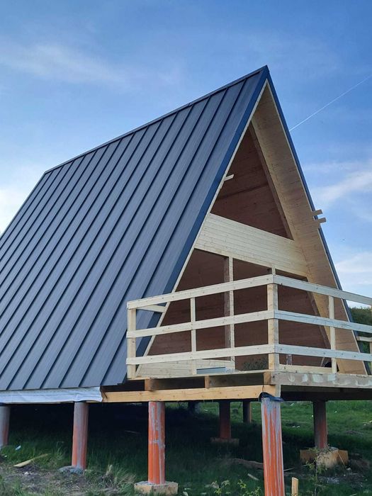 Cabana stil A-Frame, Case, Foisoare si Terase din structura de lemn la comanda