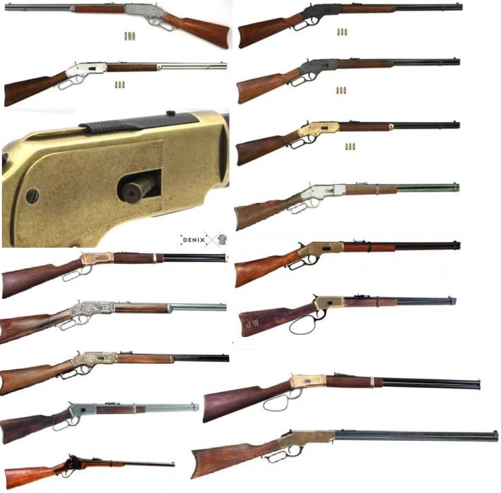 Пушка Winchester USA 1873, карабина, каубой, револвер,