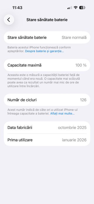iPhone 17 256 GB Negru 100%