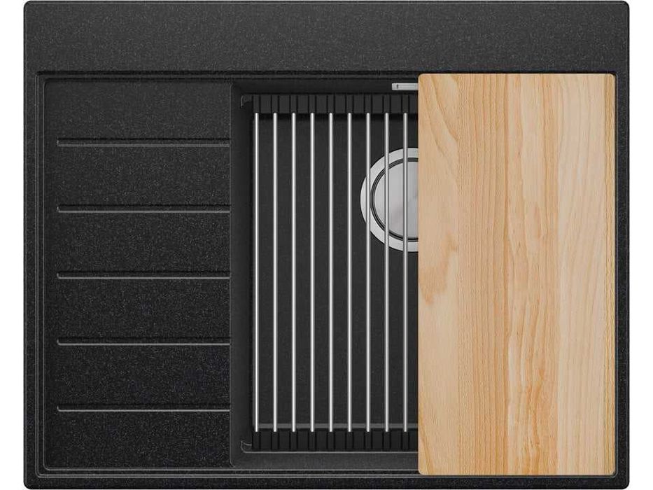 Графит гранитна кухненска мивка Сидни 620-45 Ergo Multilevel 620х500