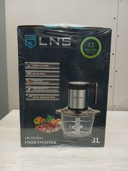 Food Chopper LNS LN-FC2024 — 2000W, 3L shisha idish, 1 yil kafolat!