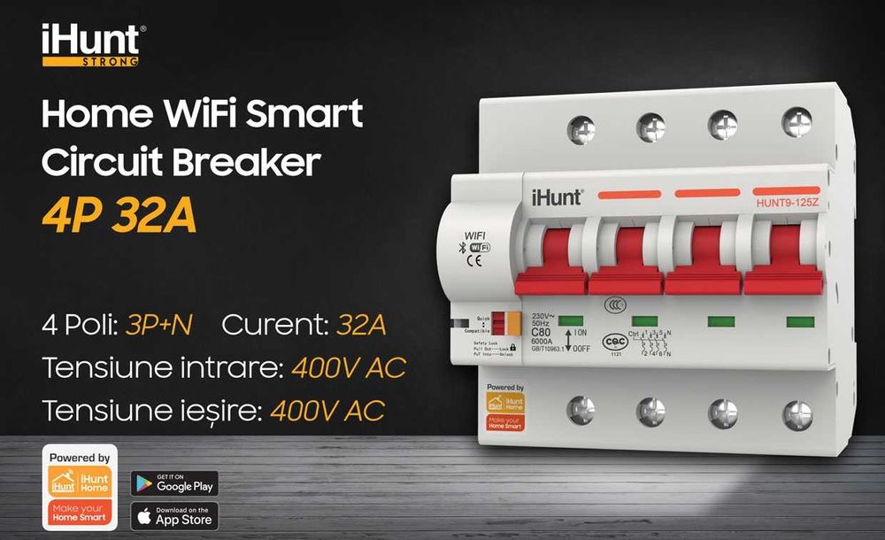 Siguranta inteligenta iHunt  WiFi 400V 4P 40A
