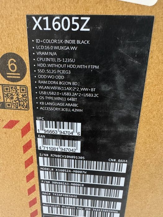 Asus core i5-12 DDR4 8/512 SSD holati ideal