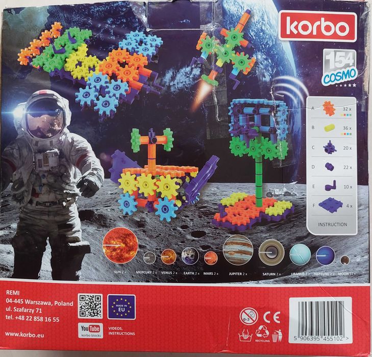 Joc educativ KORBO COSMO - Set de construcții 154 elemente