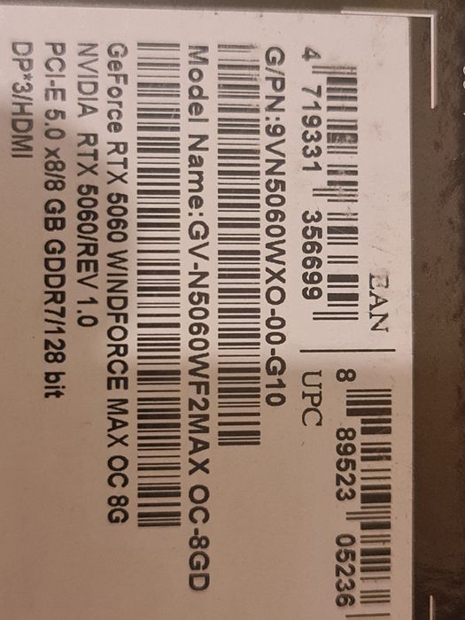 PC Gaming RTX 5060-noua , Ryzen 5 3600, 32Gb, m2 970 evo+ , Lenovo 24"