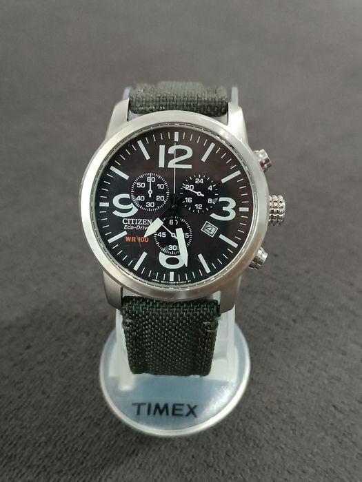 Ceas Citizen Eco-Drive cronograf stil militar
