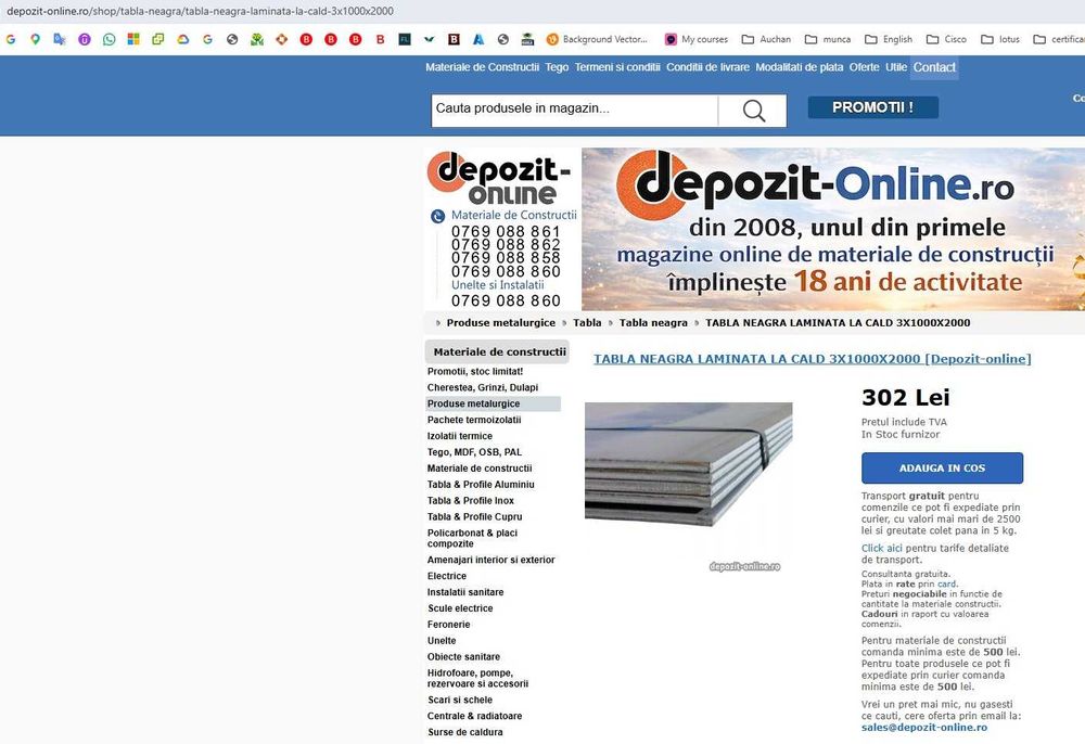 TABLA NEAGRA 3 mm 1000X2000 MM